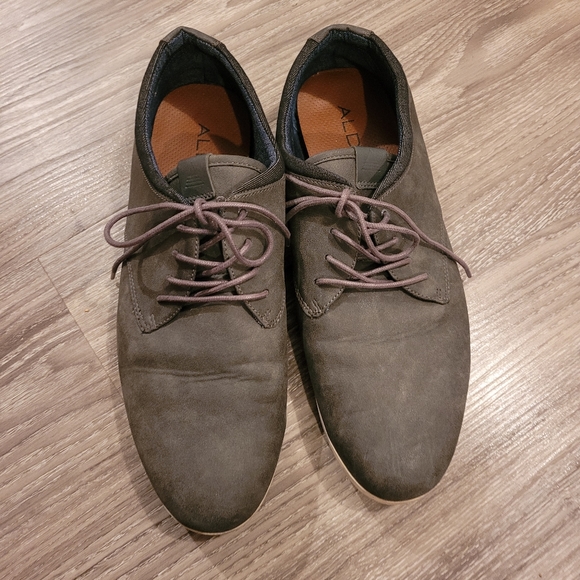 Men's Size 12 Aldo Grey Dress Shoes - Picture 2 of 9